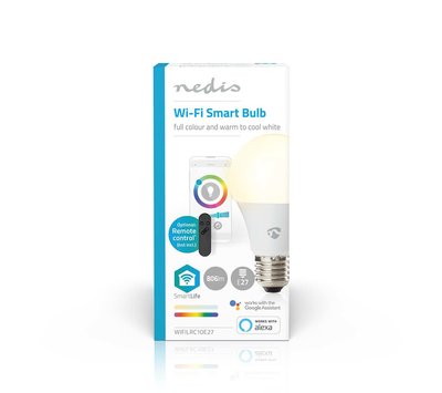 Nedis SmartLife meerkleuren lamp E27 WIFILRC10E27