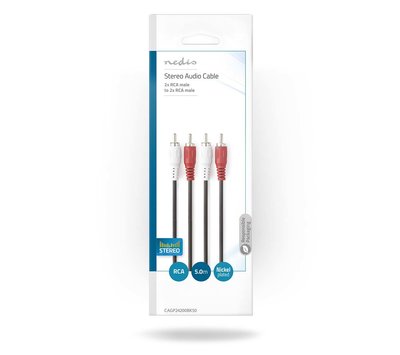 2x RCA audio aansluitkabel 5m CAGL24200BK50