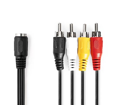 Din naar 4x tulp verloop kabel CAGP20475BK02