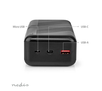 Nedis powerbank 30000 mAh USB UPBKPD30000BK