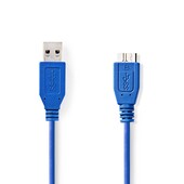 Nedis USB-A naar micro USB-B 3.2 gen 1  kabel 5m blauw CCGP61500BU50