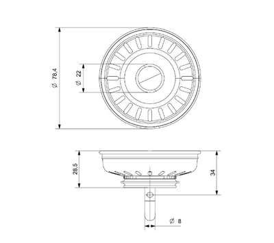 Reginox korfplug van spoelbak R34286 R3016