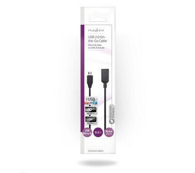 USB verloopkabel  Micro-B Male - A Female 0.20 m CCGP60515BK02