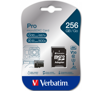 Verbatim Micro SD kaart 256GB SDXC 47045