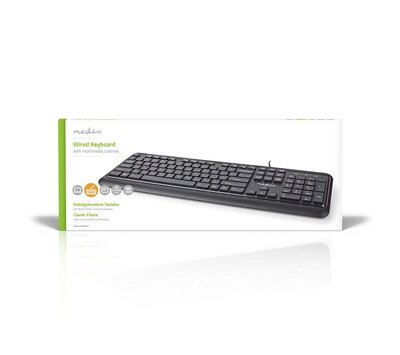 Nedis bedraad toetsenbord KBMU200BKUS