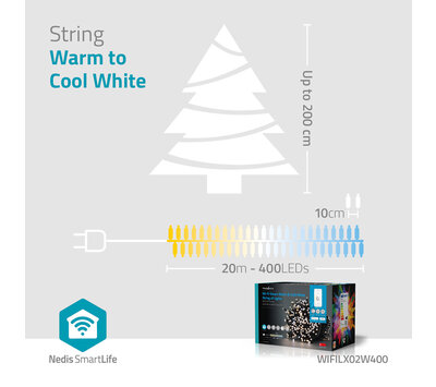 Nedis SmartLife 400 LED kerstverlichting WIFILX02W400