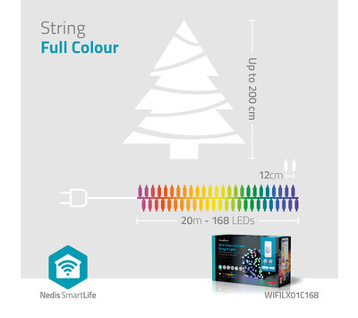 Nedis SmartLife 168 LED kerstverlichting WIFILX01C168