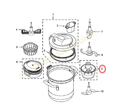 KitchenAid mengkom van keukenmachine W10909932, 5KZMA11