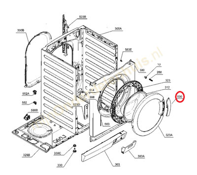AEG deurgreep van wasmachine 1327677009
