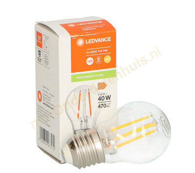 Ledvance LED kogellamp  Classic 4.8/40W E27 dim