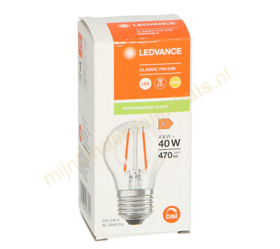 Ledvance LED kogellamp  Classic 4.8/40W E27 dim