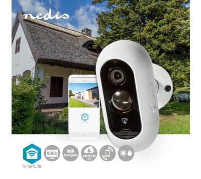 Nedis SmartLife camera voor buitenshuis WIFICBO30WT