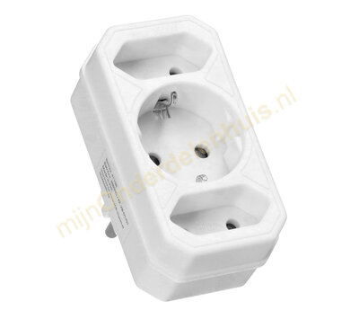 VB verdeelstekker 1x RA 2x euro wit 41198