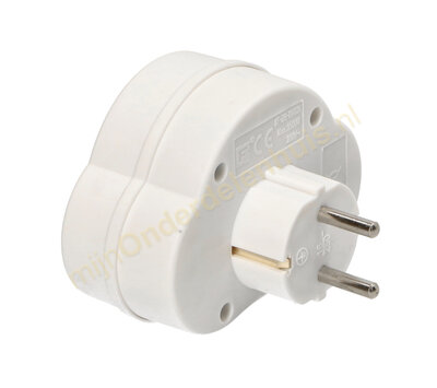 VB verdeelstekker 2x RA wit horizontaal + schakelaar 41260