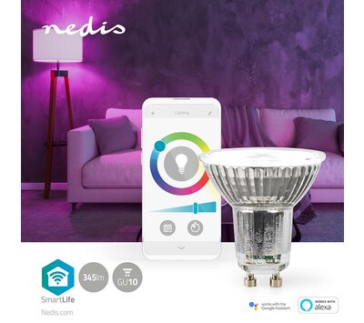 Nedis SmartLife meerkleuren lamp GU10 WIFILRC10GU10