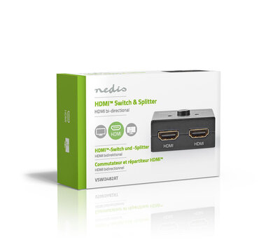 Nedis 2-poorts HDMI switch 4K VSWI3482AT