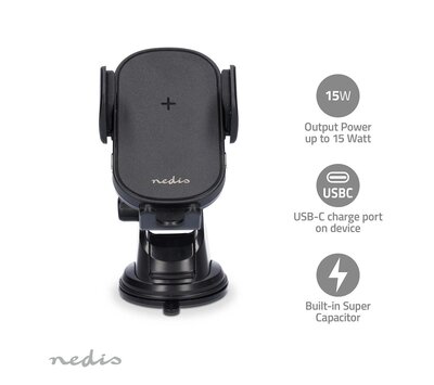 Nedis draadloze autolader CCHAQ15W110BK