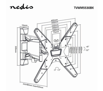 Nedis TV beugel 32 - 55" TVWM5530BK