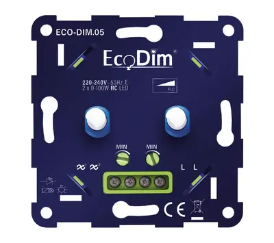 EcoDim Universele duo Led dimmer 2x 0-100W eco-dim.05