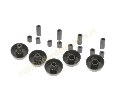 Universele knop voor fornuis zwart set à 5 stuks