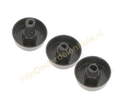 Universele knop voor fornuis zwart set à 5 stuks