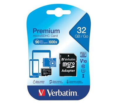 Verbatim Micro SD kaart 32GB SDHC 44083