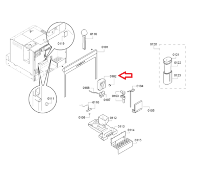 Bosch afdekkap van koffiemachine 00654022