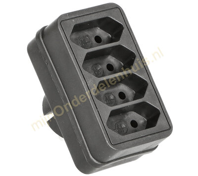 Benson verdeelstekker 4x euro zwart 014241