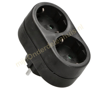 VB verdeelstekker 2x RA verticaal zwart 41262