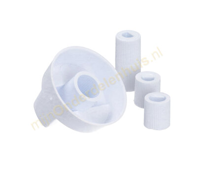 Universele knop voor fornuis wit set à 5 stuks