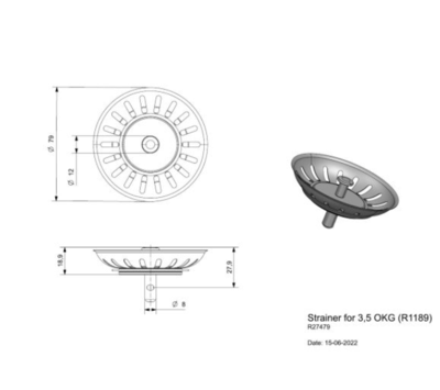 Reginox korfplug van spoelbak R1189 R27479