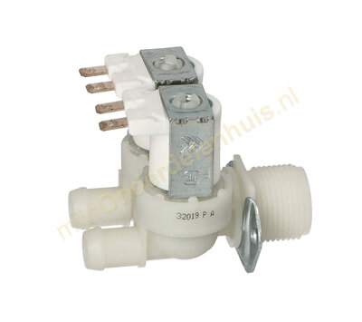 Universeel inlaatventiel 2-voudig recht 3/4 - 2x14mm