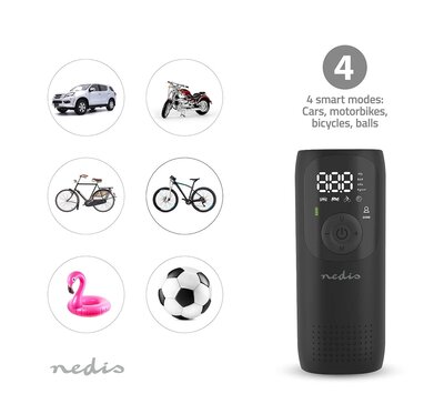 Nedis oplaadbare luchtcompressor PAAC10BK