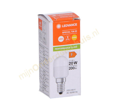 Ledvance LED koelkastlamp Parathom T26 2.3/20W E14 2700K mat