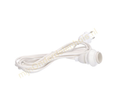 Universeel snoer voor verlichting E14 3.7m wit