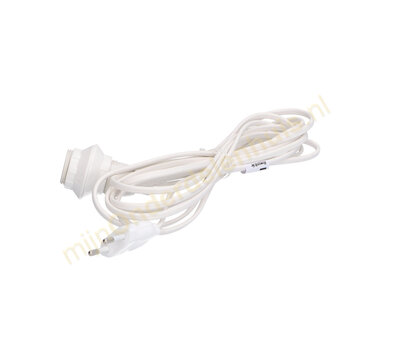 Universeel snoer voor verlichting E14 3.7m wit