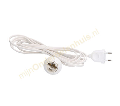 Universeel snoer voor verlichting E14 3.7m wit