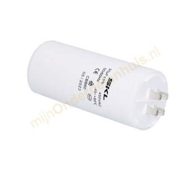 SKL condensator 90uF-450V met AMP aansluiting