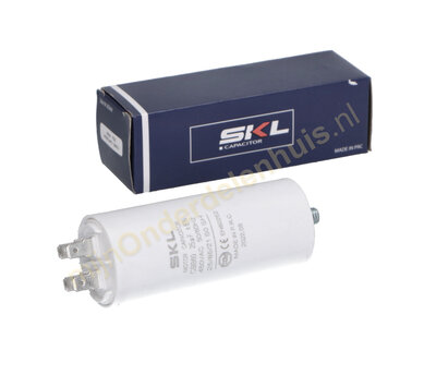 SKL condensator 25uF-450V met AMP-aansluiting