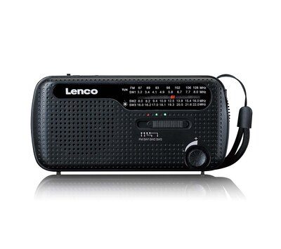 Lenco opwindbare noodradio/ zaklamp en powerbank in één MCR-113BK