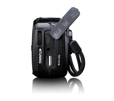 Lenco opwindbare noodradio/ zaklamp en powerbank in één MCR-113BK