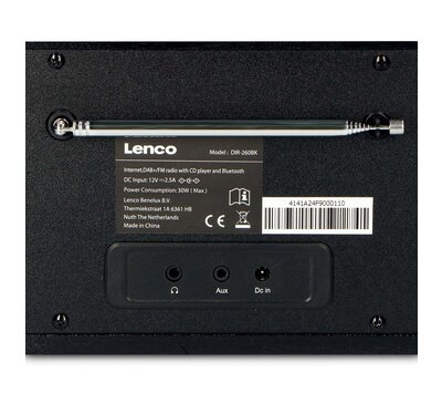 Lenco  DAB+ FM-radio met CD speler en Bluetooth en Internet DIR-260BK