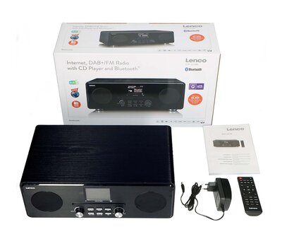 Lenco  DAB+ FM-radio met CD speler en Bluetooth en Internet DIR-260BK