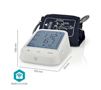 Nedis SmartLife bloeddrukmeter BTHBP10WT