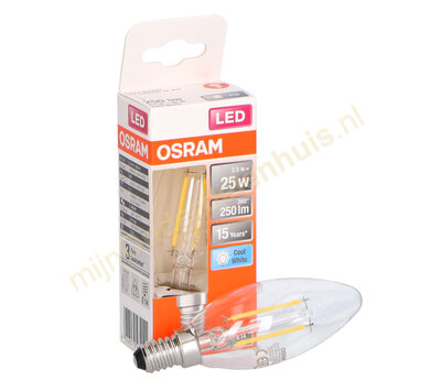 Osram LED kaarslamp Classic 2.5/25W/4000k E14