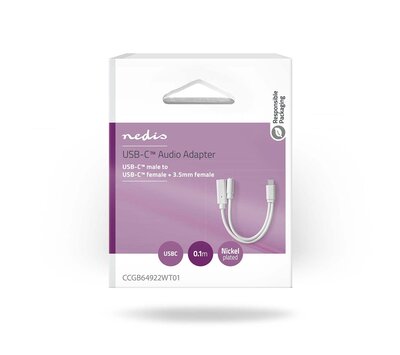 Nedis USB-C audio adapter met voedingsingang CCGB64922WT01