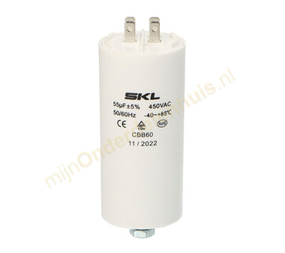 SKL condensator 55uF-450V met AMP-aansluiting