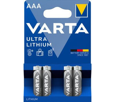Varta batterij AAA potlood LR03 1.5V Lithium 4stuks