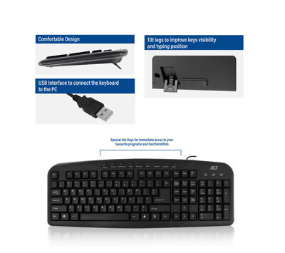 ACT toetsenbord bedraad USB AC5410
