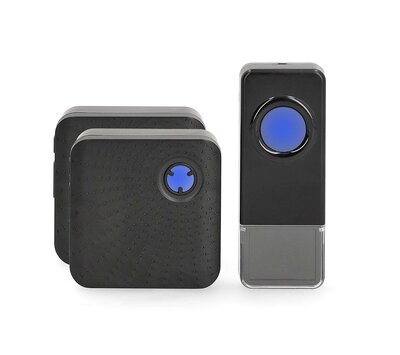 Nedis draadloze deurbel op stroom DOORB310BK2